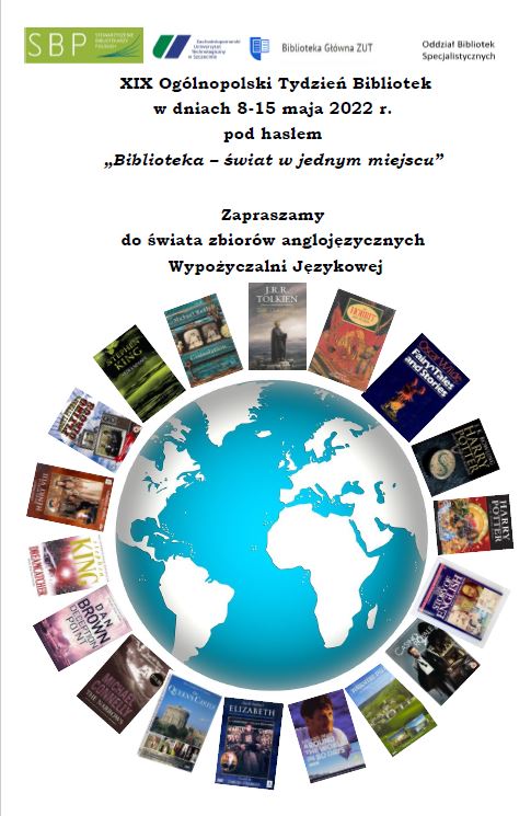 Plakat poświęcony promocji zbiorów anglojęzycznych dostępnych w Wypożyczalni Językowej. /Projekt i wykonanie plakatu: B.Cendrowska, B.Pius