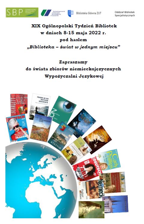 Plakat poświęcony promocji zbiorów niemieckojęzycznych. /Projekt i wykonanie plakatu: B.Cendrowska, B.Pius