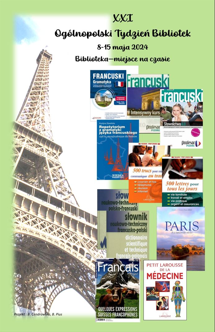 Plakat przedstawia zbiory w języku francuskim