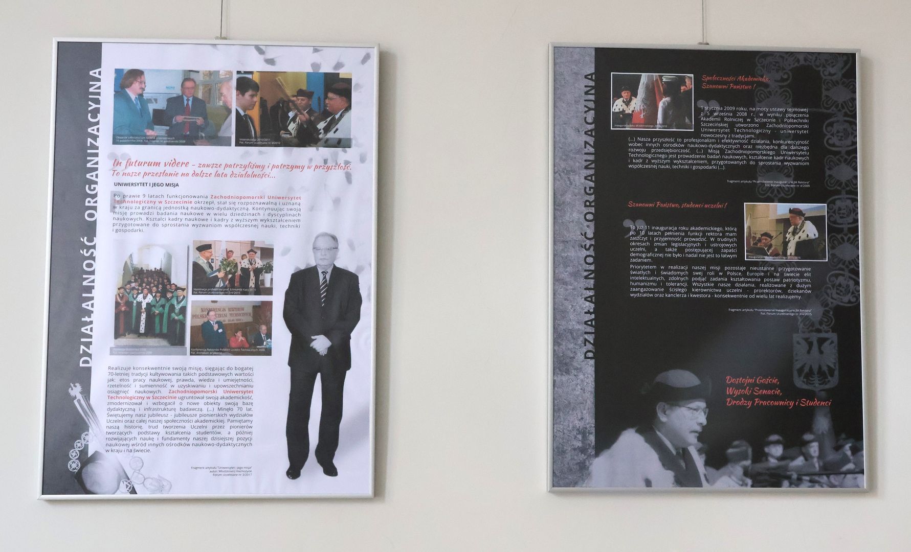 Dwa z plakatów prezentowanych na wystawie „Profesor Włodzimierz Kiernożycki – Człowiek Nauki, Inżynierii i Wizji” 