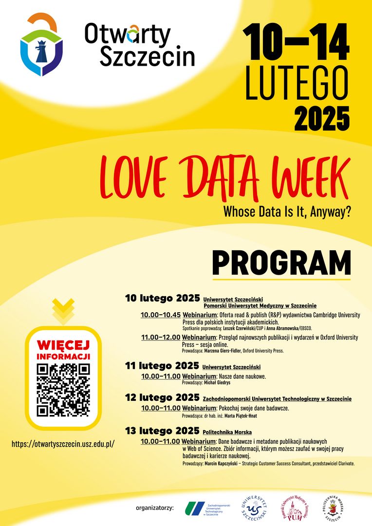 Plakat z programem obchodów Love Data Week 2025