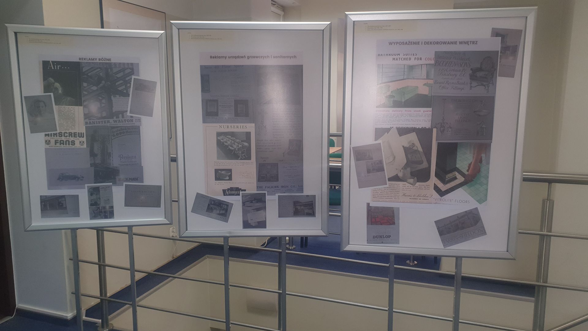 Plakaty przedstawiający zdjęcia reklam z archiwalnych czasopism